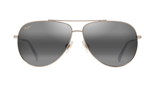 Maui Jim Hauoli XL Grey Shiny LTGold w/Cryst